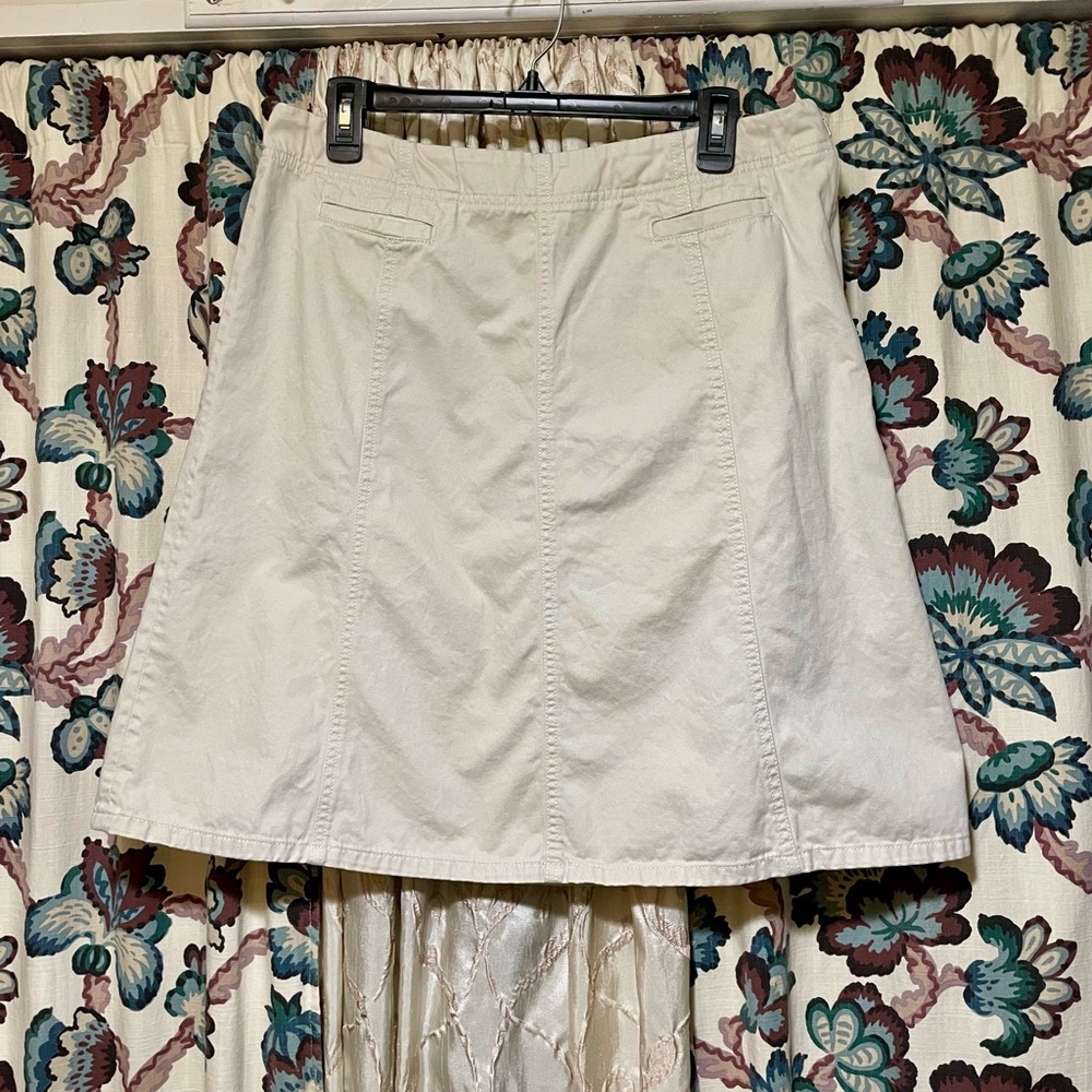 Eddie Bauer Light Khaki Cotton A-Line Skirt Size 12